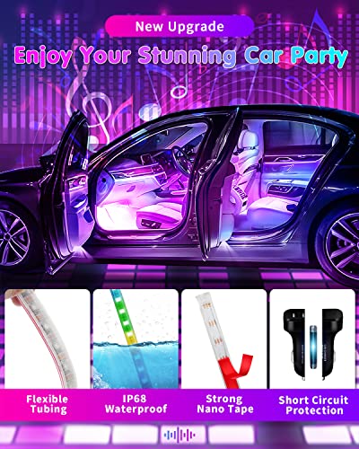Tira de luces RGB para interior de automóvil con control int