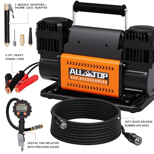 ALL-TOP Compresor de aire de doble cilindro con kit de infla