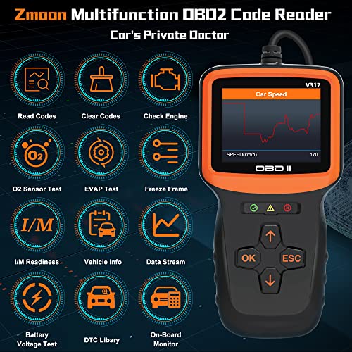 Zmoon Herramienta de diagnóstico del escáner OBD2, lectores