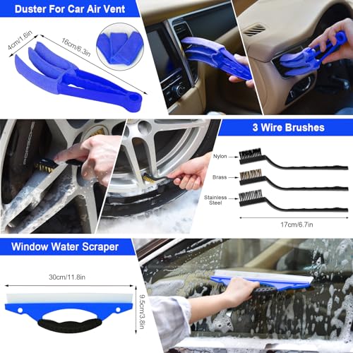 Kit de 20 herramientas de limpieza para automóvil, kit de de