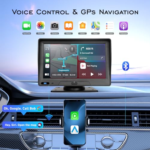 EVERSECU Estéreo de coche con pantalla táctil de 7 pulgadas