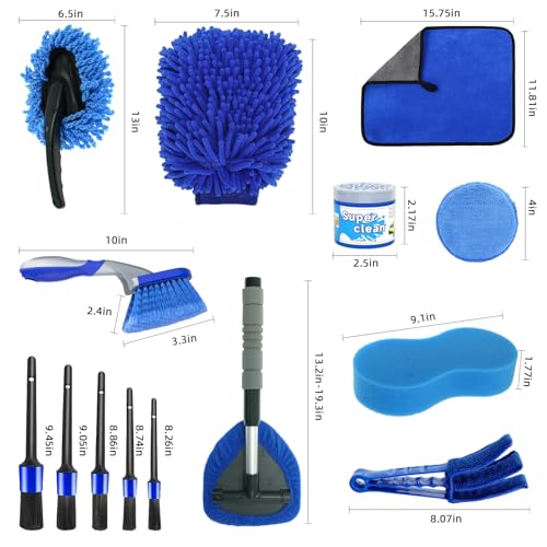 Kit de 20 piezas de detallado de automóvil, juego de cepillo