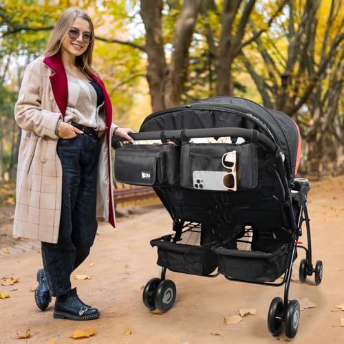 ZZM Organizador doble para cochecito con 2 bolsillos refrige
