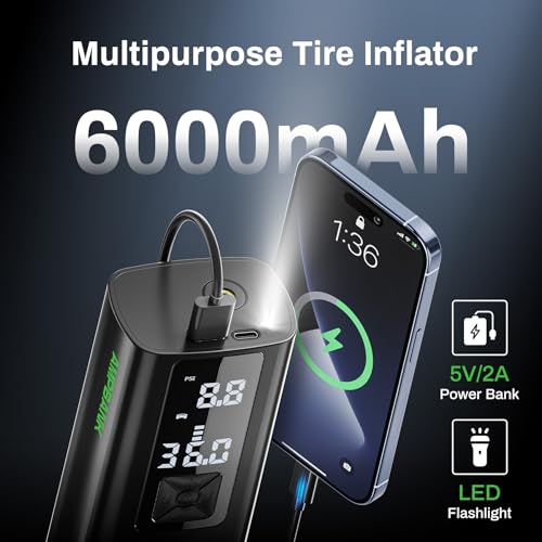 AT003 Tire Inflator Portable Air Compressor, Auto Air Pump f