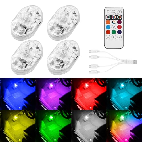 SUNCARACCL 4 luces LED inalámbricas para el interior del aut
