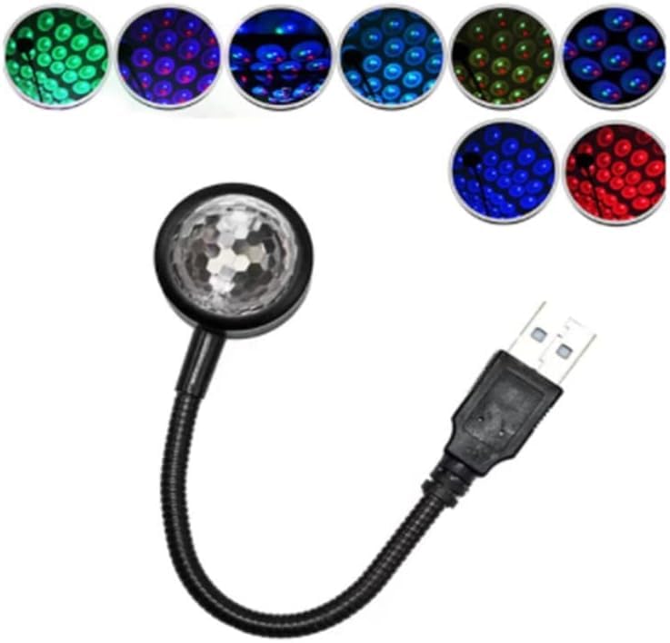 Luz de estrella de techo para coche, USB techo de coche RGB