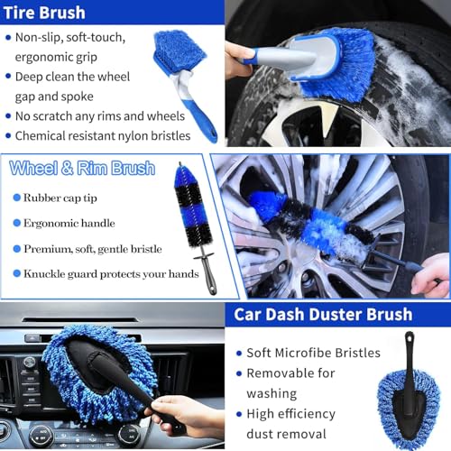 Kit de cepillo de limpieza de coche de 26 piezas - Herramien