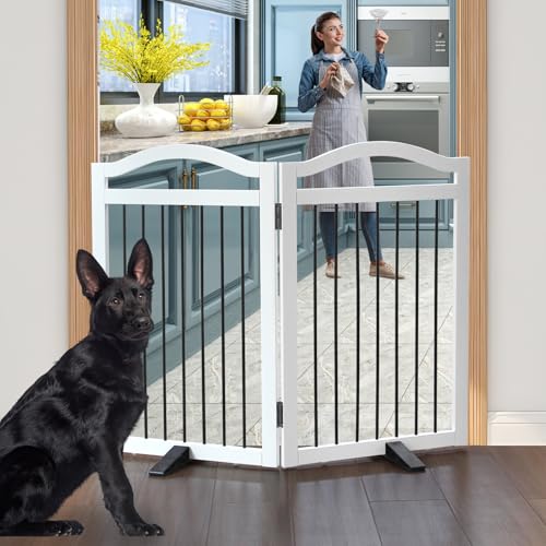 ZJSF Puerta plegable independiente para perros, puerta inter