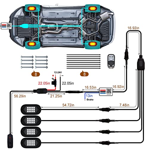 YiLaie Luces LED RGB, 60 LED de alto brillo, kit de luz de n