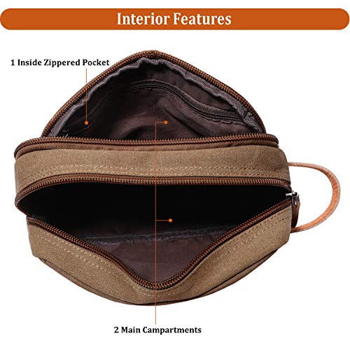 Mactso Neceser de viaje para hombre, de lona, de cuero, orga