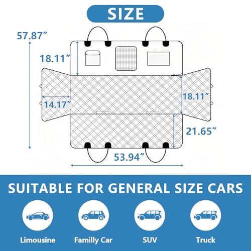 Funda de asiento de automóvil para mascotas, 100% impermeabl