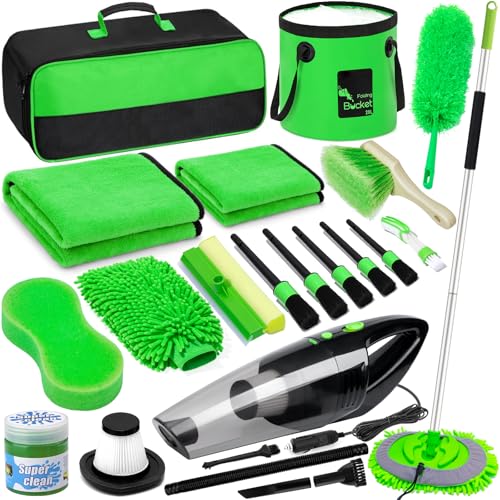 Kit de limpieza de automóvil de 22 piezas, cepillo de lavado