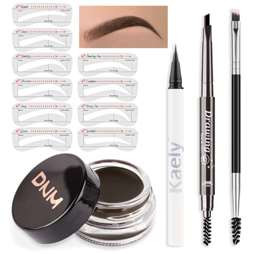 evpct Kit de lápiz de cejas para cejas, kit de trío de sello