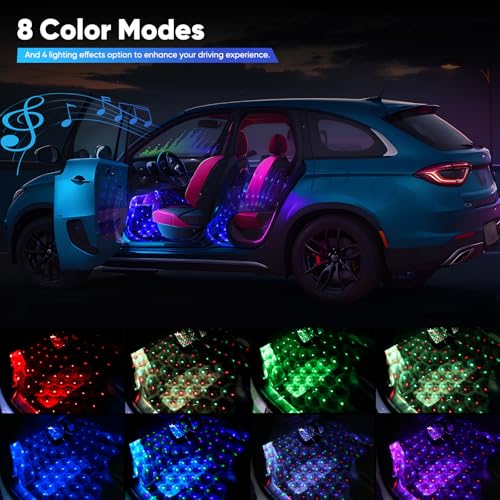 Luces interiores LED para automóvil, iluminación ambiental R
