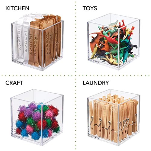 mDesign Organizador de cosméticos cuadrado apilable para bañ