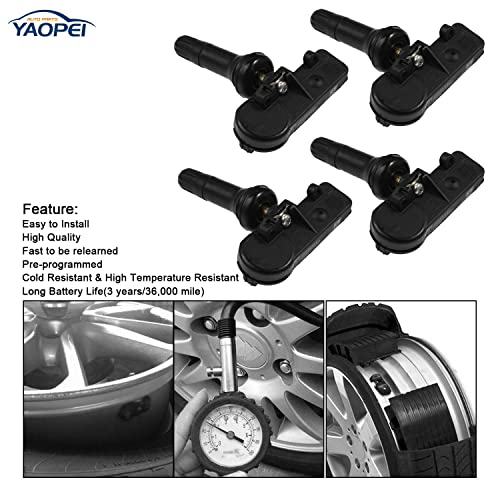 Paquete de 4 sensores TPMS para Jeep Grand Cherokee Wrangler