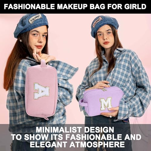 YOOLIFE Bolsa de maquillaje con inicial, bolsa de maquillaje