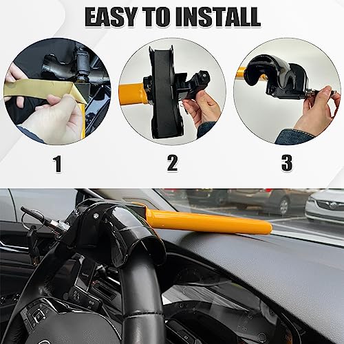 FLK Tech Cerradura giratoria antirrobo universal del volante