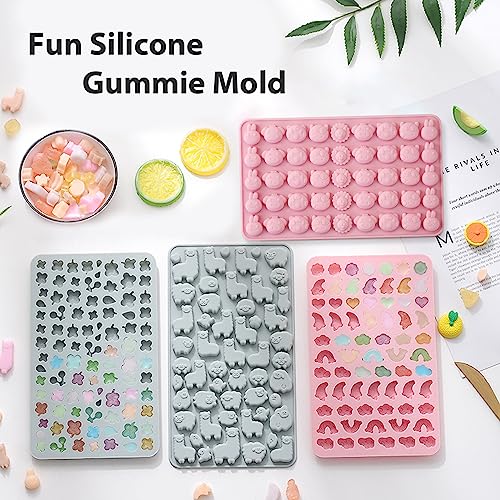 Moldes de silicona de animales y flores, bandeja de gelatina