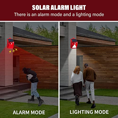 Paquete de 4 detectores de movimiento de alarma solar con lu