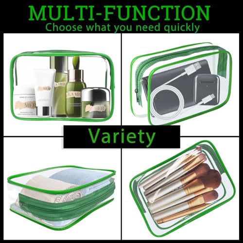 Bolsa de maquillaje transparente de PVC con cremallera, bols