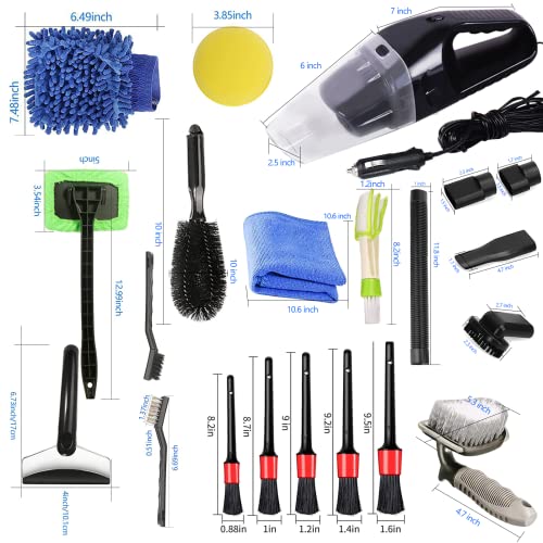 ikaufen Kit de limpieza interior de automóvil de 22 piezas,