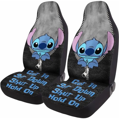 2 fundas de asiento delantero de automóvil con personajes de