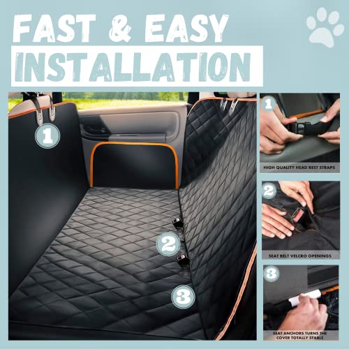 Doggie World Funda de asiento de automóvil para perros para
