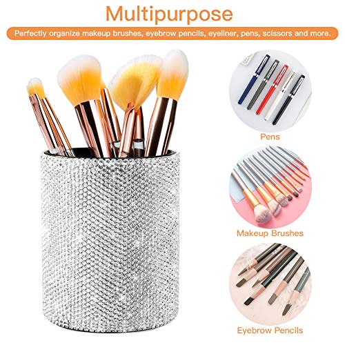 OTOSTAR Organizador de brochas de maquillaje de cristal bril