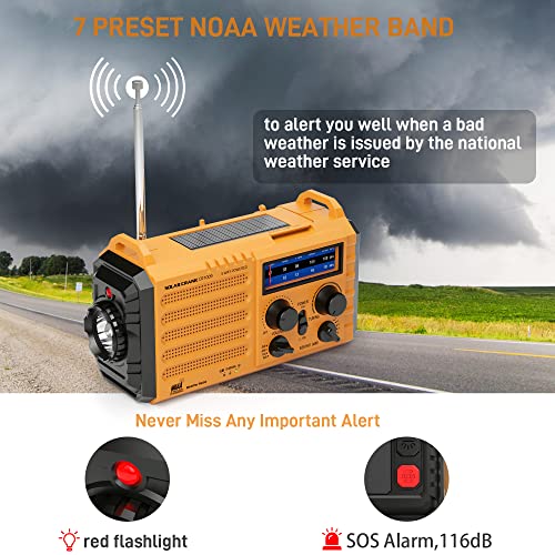 Radio de emergencia con alerta meteorológica NOAA, radio AM/