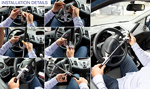 Zento - Cerradura universal para volante, bloqueo seguro ant