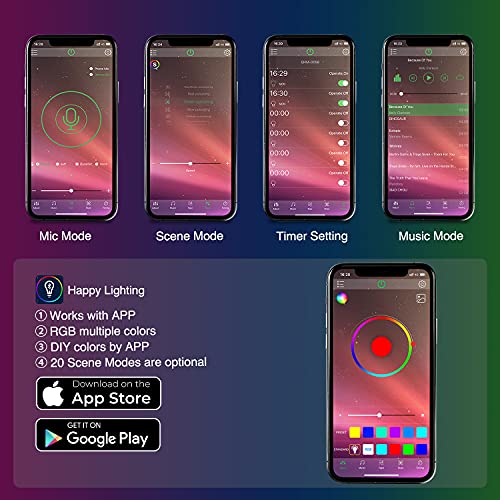 Nilight Luces interiores de automóvil con control de aplicac