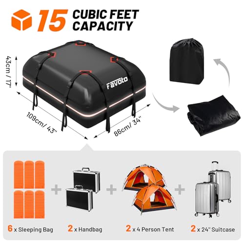 Favoto Portaequipajes para techo de automóvil, bolsa imperme