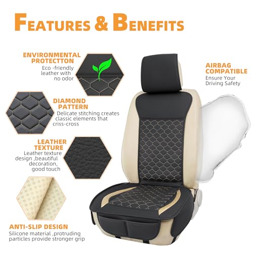 Elantrip 2 fundas de asiento delantero de automóvil, protect