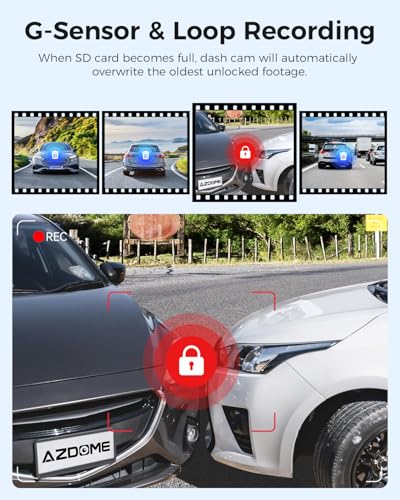 AZDOME M300S 4K Dash Cam con 5.8G WiFi 64GB tarjeta SD, 170°