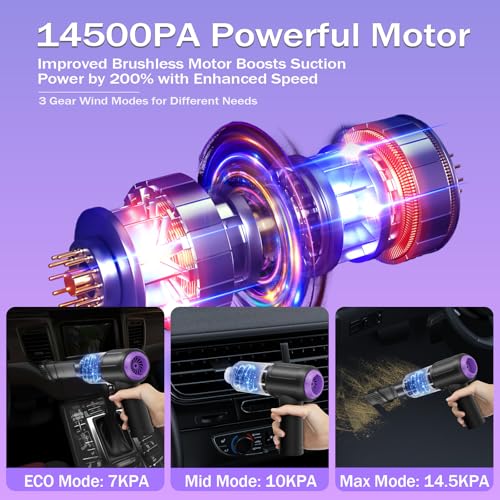 Aspiradora de coche – Alta potencia 14500 PA– Aspiradora de