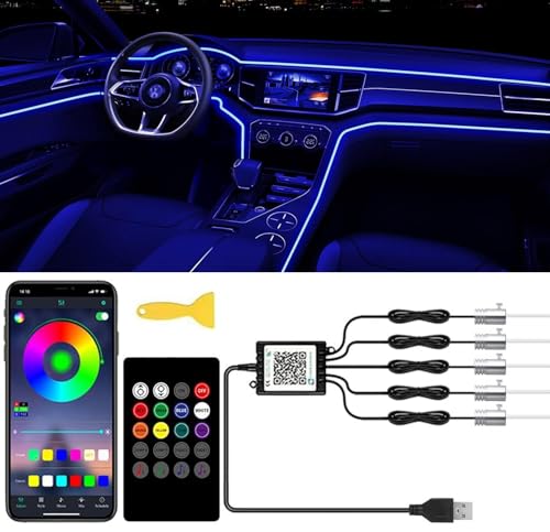RGB - Tira de luces LED para interior de automóvil, aplicaci