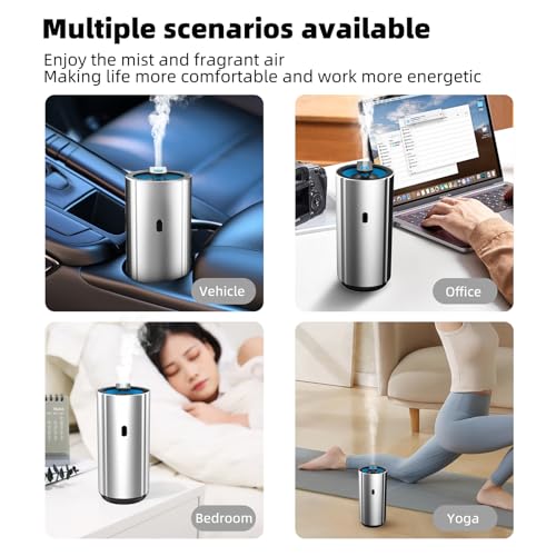 Difusor de aluminio para automóvil, aceite esencial, humidif
