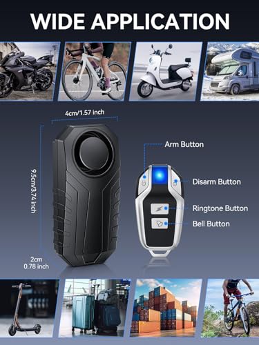 Onvian Alarma de bicicleta recargable mejorada, sensor de mo