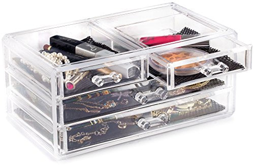 Organizador de almacenamiento transparente para cosméticos,