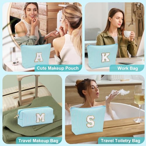 YOOLIFE 2 bolsas de maquillaje con inicial, bolsa de cosméti
