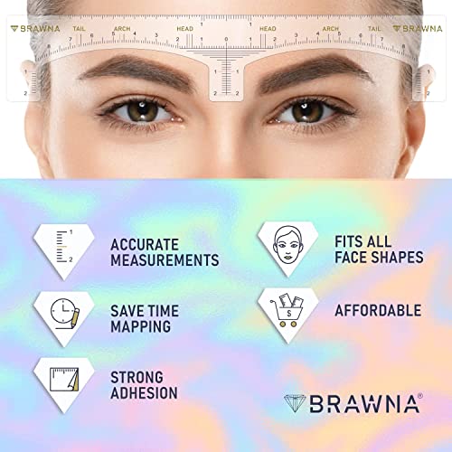 Brawna Plantilla de regla de cejas – 30 piezas de plantillas
