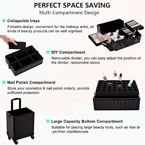 AROUS Estuche de maquillaje profesional 5 en 1, estuche de a