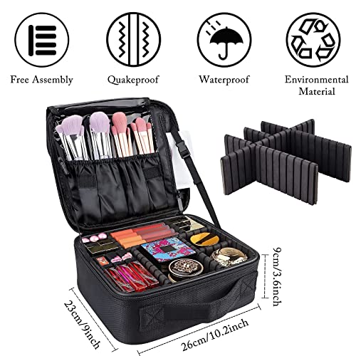 JOURMON Estuche de maquillaje de viaje, Negro -, Bolsa de ma