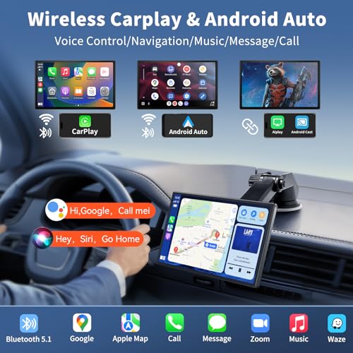 Pantalla Carplay inalámbrica con cámara de tablero 4K, panta