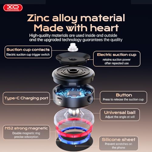Soporte magnético para teléfono, rotación de 360°, imán fuer