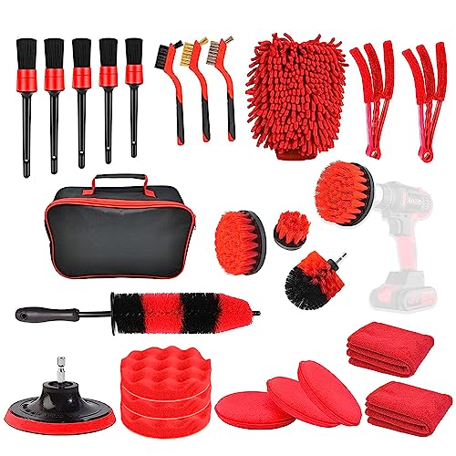Kit de 26 piezas de detallado de automóvil, cepillos para de