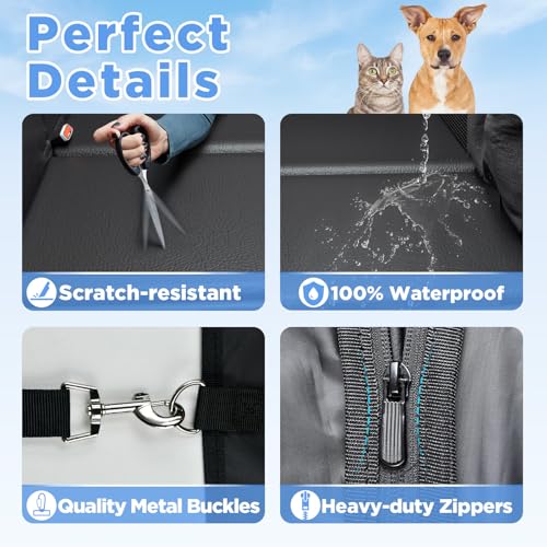 Extensor de asiento trasero para perros, funda impermeable p