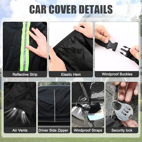 Funda impermeable para automóvil compatible con accesorios J