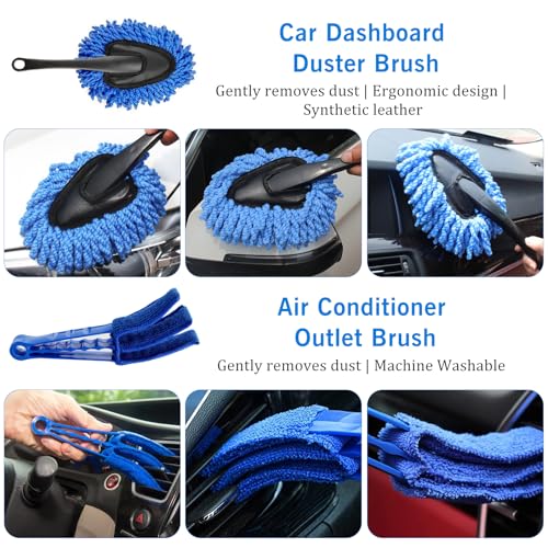 Kit de 20 piezas de detallado de automóvil, juego de cepillo